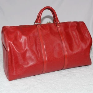 LOUIS VUITTON EpiKeepol 60 M42967 Boston Bag Castilian Red Women's Used - Picture 1 of 10