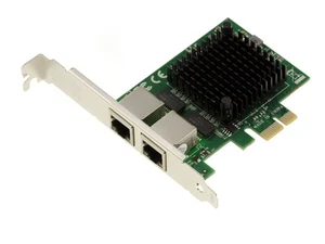 PCIe DUAL LAN GIGABIT ETHERNET RJ45 10 100 1000Mb - CHIPSET INTEL 82571 - Imagen 1 de 3