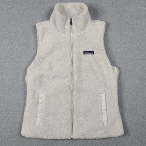 Patagonia White Girls Sherpa Teddy Fleece Vest Girls Sz Small Sleeveless  - Picture 1 of 11
