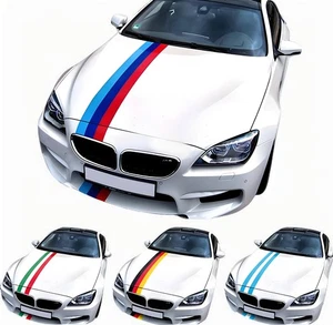 Calcomanía gráfica bandera nacional para capó de coche BMW pegatina capó carreras vinilo a rayas - Imagen 1 de 15