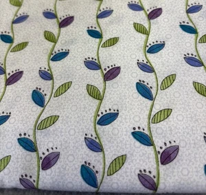 Daisy Dance By Suzy-Q for Clothworks Cotton Fabric 1/2 yard x 44" Delicate Flora - Picture 1 of 14