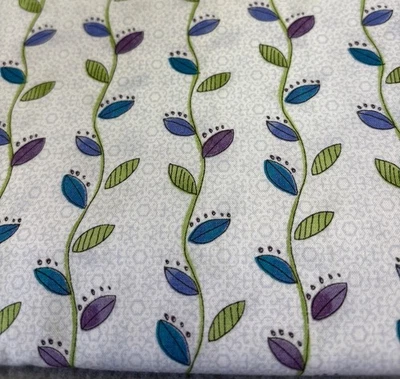 Daisy Dance By Suzy-Q for Clothworks Cotton Fabric 1/2 yard x 44" Delicate Flora - Image 1 of 4