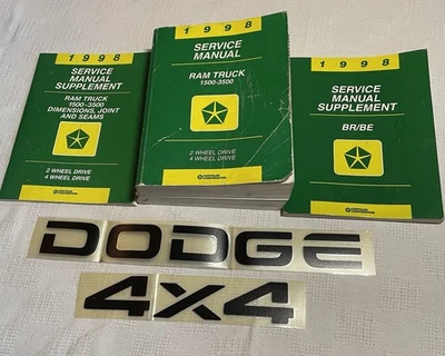 Dodge Ram 1998 camioneta manuales de taller camioneta pickup libros de servicio 1500 2500 3500 y calcomanías Foto 1 de 4