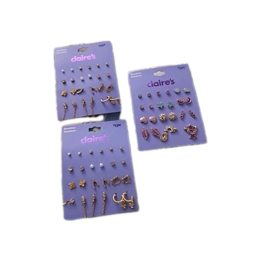 Lot (36 pairs)   NEW Claire's Pierced Earrings  (D) sensitive solutions - Image 1 of 4