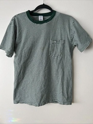 Camiseta vintage años 90 a rayas con bolsillo grunge Foto 1 de 4