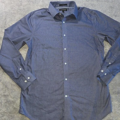 Banana Republic Shirt Mens Large Blue Micro Dot Non-Iron Slim Fit Button Down - Image 1 of 4