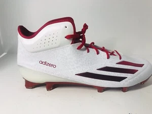 🔥 ADIDAS ADIZERO 5-STAR 5.0 FOOTBALL CLEATS WHITE & RED Q16066 Men’s Size 15 - Picture 1 of 5