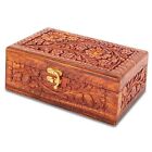 Handmade Wooden Jewelry Box Organizer Wooden Trinket Keepsake Large (8" X 5")