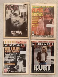 NME & Melody Maker / Kurt Cobain Covers: 12/03/1994 (Coma) 16/04/1994 (Death) - Picture 1 of 5