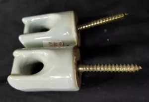 2 Ceramic Lag Screw Insulator Wire Holder 1 11/16" Screw length New Old Stock - Picture 1 of 5