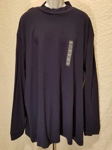 Neu JA John Ashford Big & Tall langärmliges marineblaues T-Shirt für Herren Größe 4XLT - Bild 1 von 5