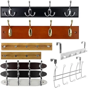 Hakenleiste Garderobenhaken Wandhaken Kleiderhaken Wandgarderobe Holz Metall - Bild 1 von 39