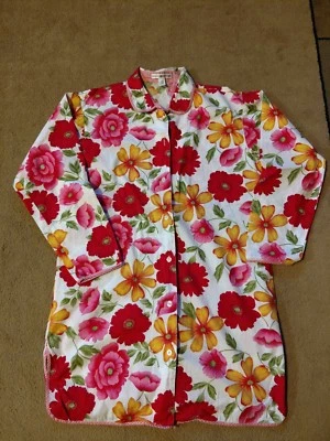 Vestido de pijama havaiano leve Tommy Hilfiger floral rosa vermelho amarelo tamanho P/P - Imagem 1 de 4