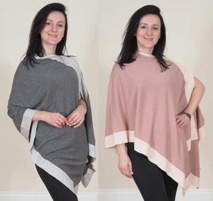 Damen Poncho Schal 100% Baumwolle Schal Halstuch - Bild 1 von 14