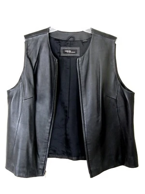 Chaleco de cuero negro Valerie Stevens, para mujer, talla XL Foto 1 de 4