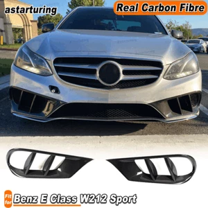 For Mercedes-Benz E Class W212 Sport REAL CARBON Fog Lamp Grill Air Vent Cover - Picture 1 of 13