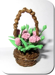 Miniatur Blumentopf, Blumenkorb, NEU - Bild 1 von 3