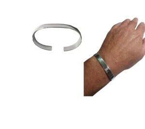 1 bracciale rigido argento 925 unisex largo 8 mm spessore 1,3 mm bracelet silver - Bild 1 von 9