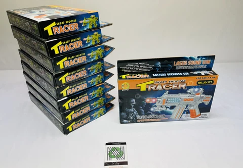 Vintage Shooter Tracer Gun-Flash, Pulsating Laser Sound Gun Toy  No. JD-377 Cover