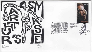 TurtlesTradingPost- Arthur Ashe, Tennis 2005 #3936 FDC Silk Screened Cachet - Picture 1 of 1