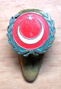TURKEY - TURKISH FLAG  UNKNOWN BUTTONHOLE VINTAGE BADGE - Picture 1 of 2