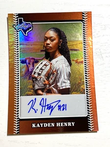 2024 Leaf Lone Star Softball Kayden Henry Auto #3/99 - Picture 1 of 2