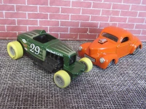 LOOSE LOT OF 2 MODIFIED HOTWHEELS, '41 WILLYS COUPE, MAX STEEL, RUBBER TYRES - Picture 1 of 5