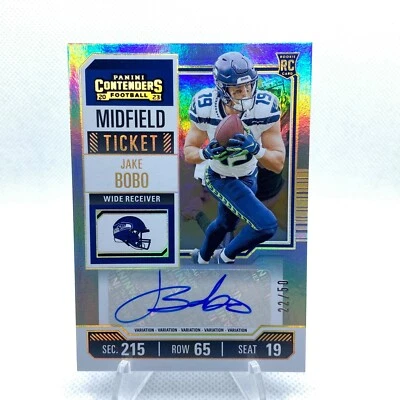 2023 Contenders Midfield Ticket Auto /50 Jake Bobo 193 Variation Seahawks SSP - Image 1 of 2
