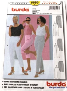 Burda 8996 Misses Pants 8-10-12-14-16-18-20 Sewing Pattern (3 Lengths) - Picture 1 of 2