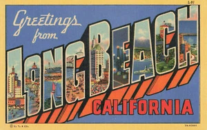 Greetings From Long Beach CA Fridge Magnet - Picture 1 of 1