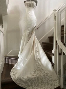 Vestido de Boda Mori Lee de Madeline Gardner Vestido de Novia Formal #1021 Marfil Talla 4 - Imagen 1 de 12