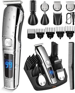Cordless Hair Cutting Kit Pro Hair Clippers for Men Barber Clipper Beard Trimmer - Picture 1 of 9