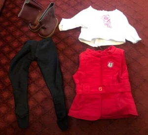 American Girl Red Vest, Leggings, Blouse & Boots - Picture 1 of 5