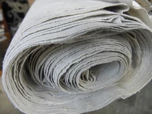 Balle di lino contadino tessuto medio fine 68 x 1075 cm (oltre 10 m) mai usate - Foto 1 di 5