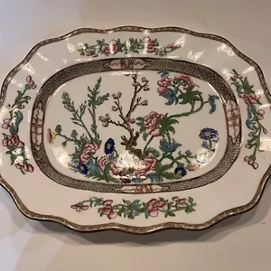 Antico modello albero indiano bordo smerlato 14 pollici piatto Coleport - Foto 1 di 8