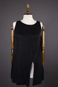 SARAH PACINI Black Crochet Knit Tank Top Shirt One Size - Picture 1 of 9