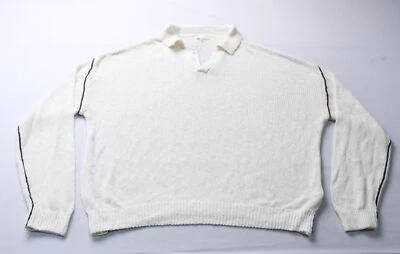 Suéter cuello polo tejido relajado con ribete en contraste Zara para hombre MP9 marfil talla XL NUEVO CON ETIQUETAS Foto 1 de 3