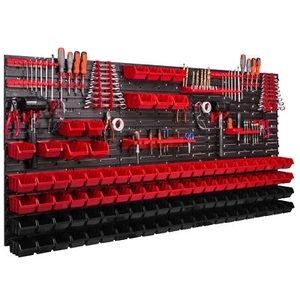 101 Stapelboxen Wandregal Werkzeugwand XXL 173 x 78 cm Werkzeughalter Werkstatt - Bild 1 von 7