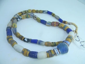 Cuentas de vidrio fundido de arena de 28" de Ghana cuentas de arte africano #54 - Imagen 1 de 6