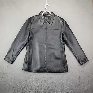 Giacca pelle vintage Route 66 uomo media nera full zip anni 90 colletto - Foto 1 di 11