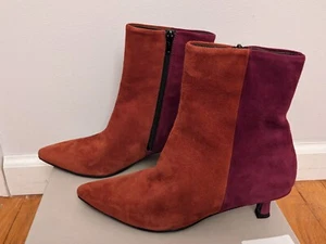 New GABRIELLA Multicolor Suede Ankle Boots Size 38 (US 7.5) - Picture 1 of 10