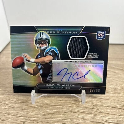 2010  Topps Platinum Auto Patch Black Refractors /99 #ARP-JC Jimmy Clausen RC - Image 1 of 2