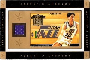CAMISETA AUTÉNTICA DE JOHN STOCKTON DE TARJETAS DEPORTIVAS VINTAGE + CAMISETA USADA 94 FLEER GAME - Imagen 1 de 2