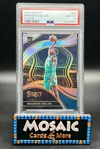 2023-24 SELECT BRANDON MILLER COURTSIDE SILVER PRIZM PSA 10 ROOKIE RC #286 - Picture 1 of 2