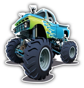 Calcomanía adhesiva para parachoques de coche de dibujos animados Monster Truck - ''TALLAS'' - Imagen 1 de 1
