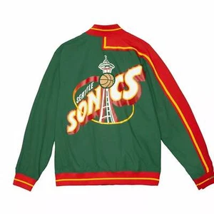 Mens Mitchell & Ness NBA AUTHENTIC NBA JACKET SUPERSONICS 95 - Picture 1 of 3