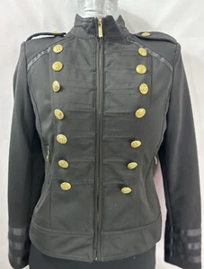 Vintage chic Et juene military jacket Black Size T3 (Large) Gold Buttons/Zipper - Picture 1 of 9