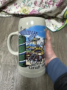 Vtg BOCKLING CREATIVE GRUB VOM OKTOBERFE Ceramic Tankard/Stein - 19cm - Picture 1 of 7