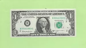 1963B ..UNCIRC $1 B 8846 1969 G .... 1963B $1 B-G BILLETE BARR FRN - Imagen 1 de 2