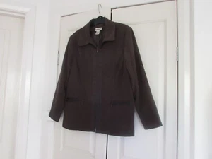 Ladies Jacket Design Millers Size 16 Long Sleeves Zip Front Mid Brown Polyester - Picture 1 of 12
